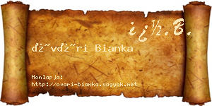 Óvári Bianka névjegykártya